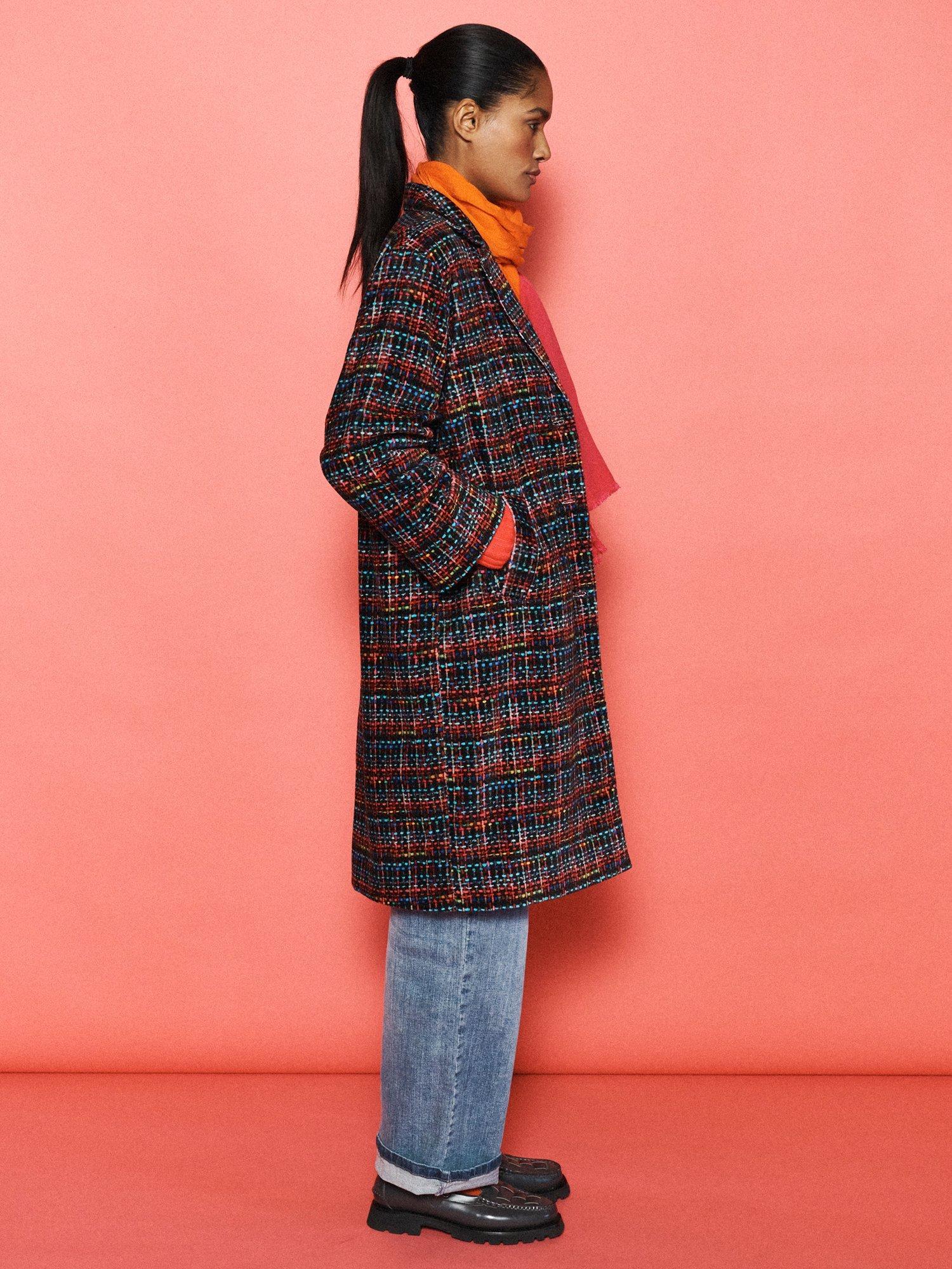 Product image 3 of 9, which shows NRBY x BOYD Delphine Tweed Coat, Multi, XS