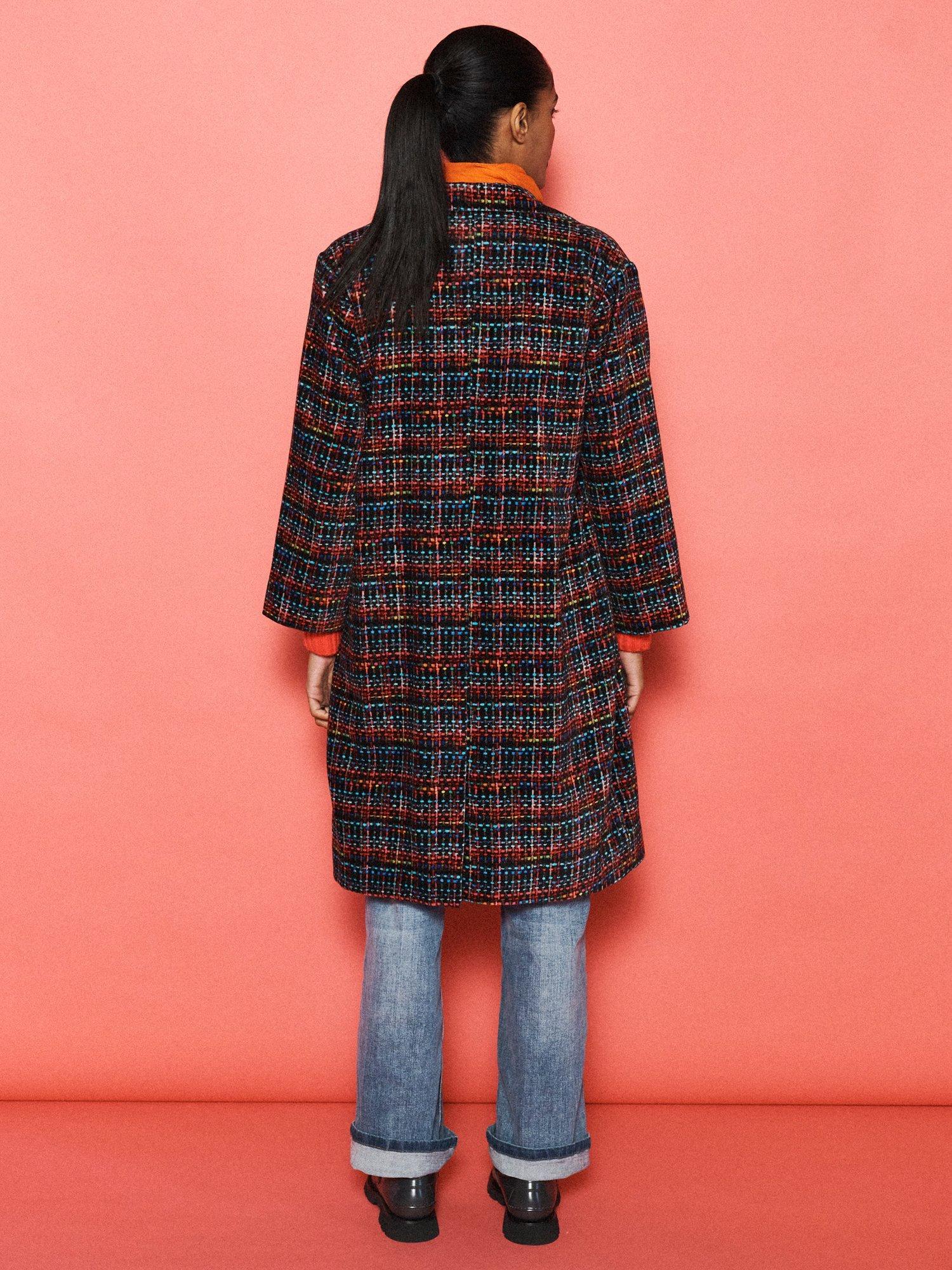 Product image 6 of 9, which shows NRBY x BOYD Delphine Tweed Coat, Multi, XS