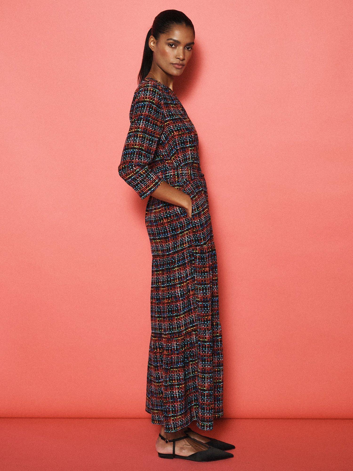 Product image 5 of 9, which shows NRBY x BOYD Avery Tweed Pure Silk Dress, Multi, XS