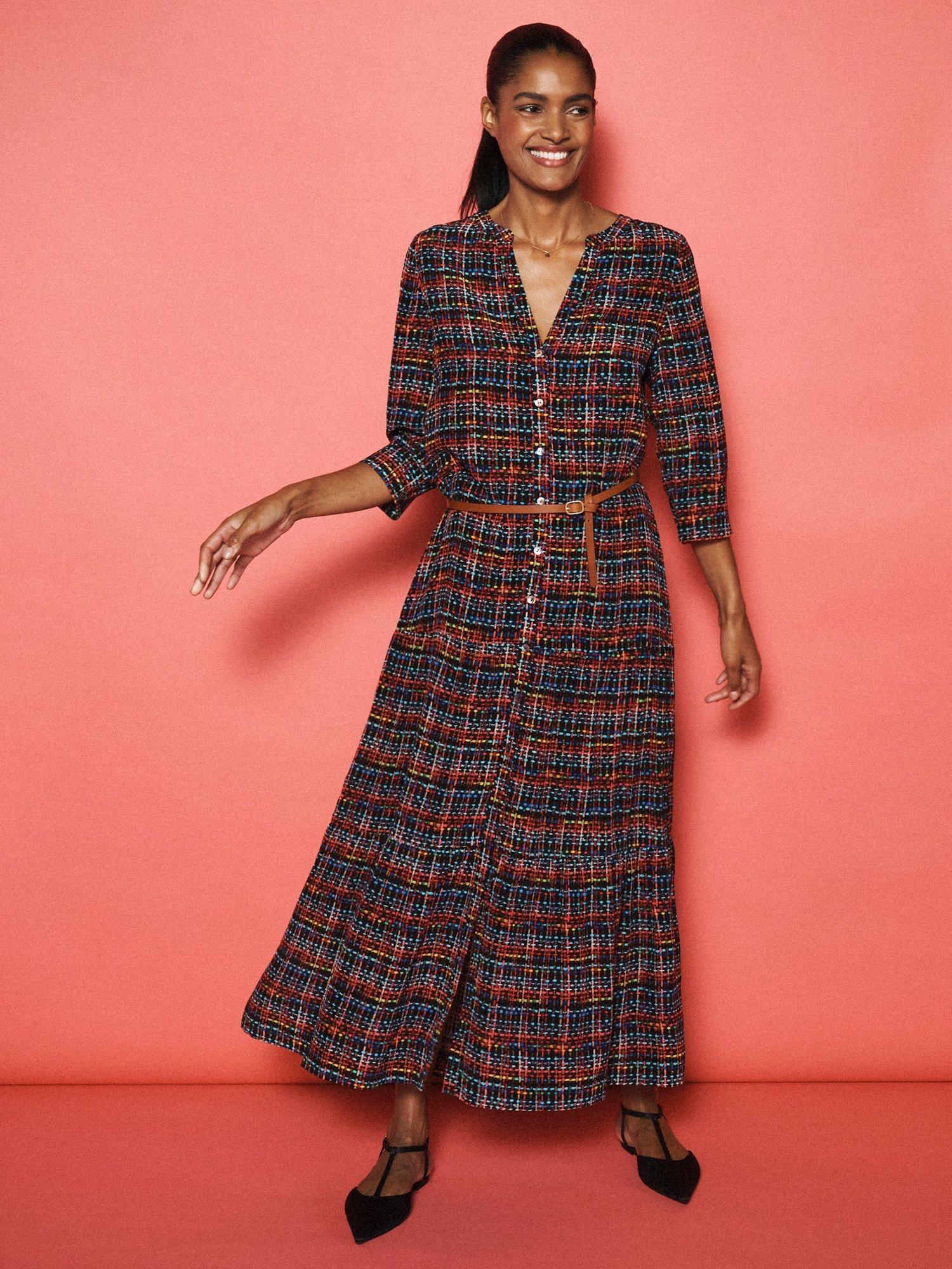 Product image 7 of 9, which shows NRBY x BOYD Avery Tweed Pure Silk Dress, Multi, XS