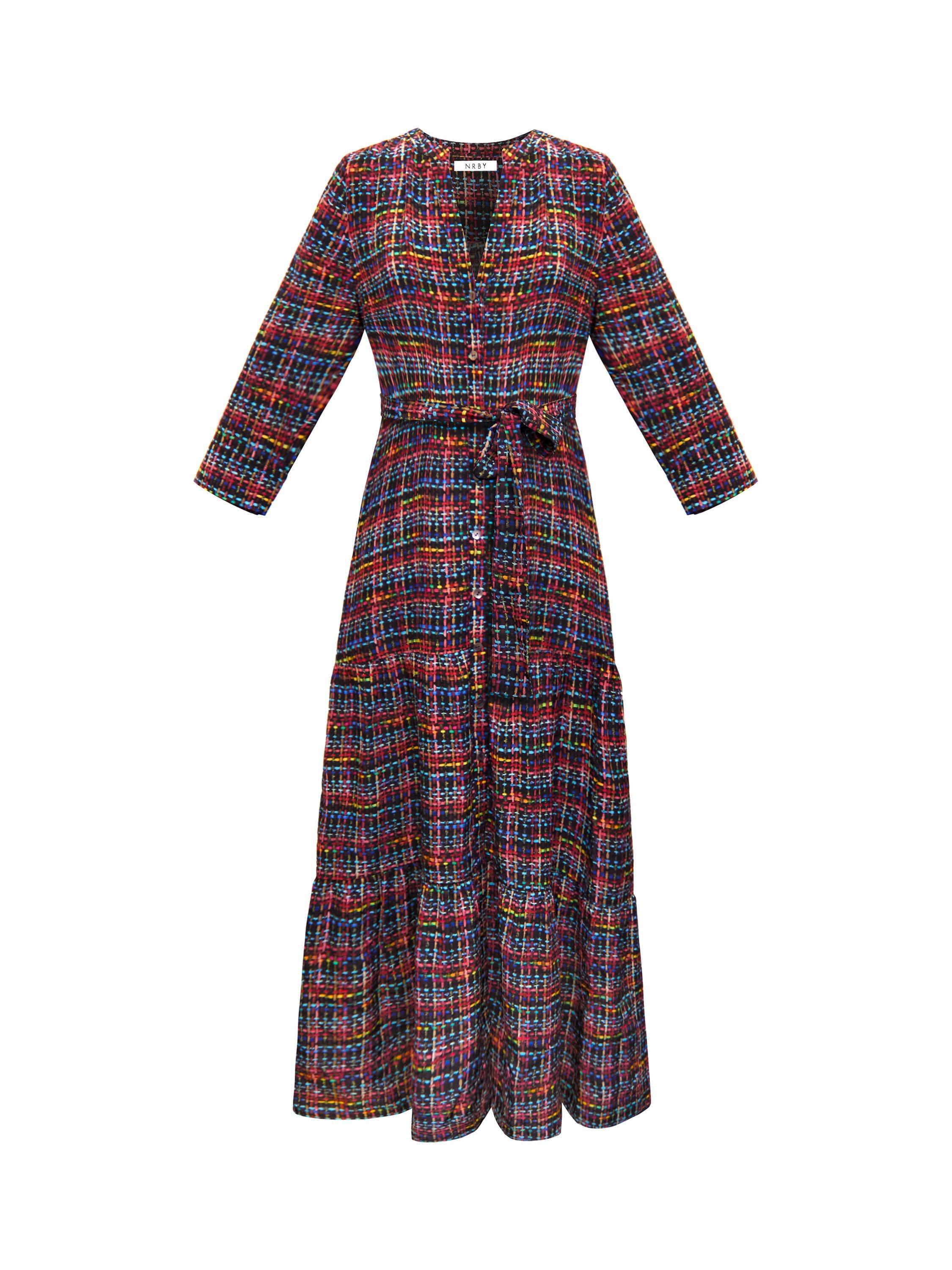 Product image 8 of 9, which shows NRBY x BOYD Avery Tweed Pure Silk Dress, Multi, XS