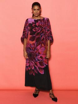 NRBY x BOYD Jade Floral Pure Silk Maxi Dress, Midnight Garden - view 2, Midnight Garden
