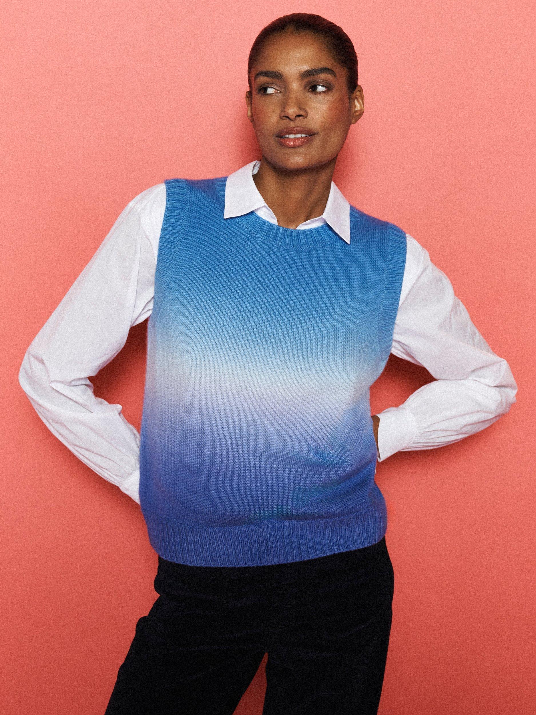 Product image 1 of 8, which shows NRBY x BOYD Dusk Ombre Wool Rich Tank Top, Blue/Multi, XS