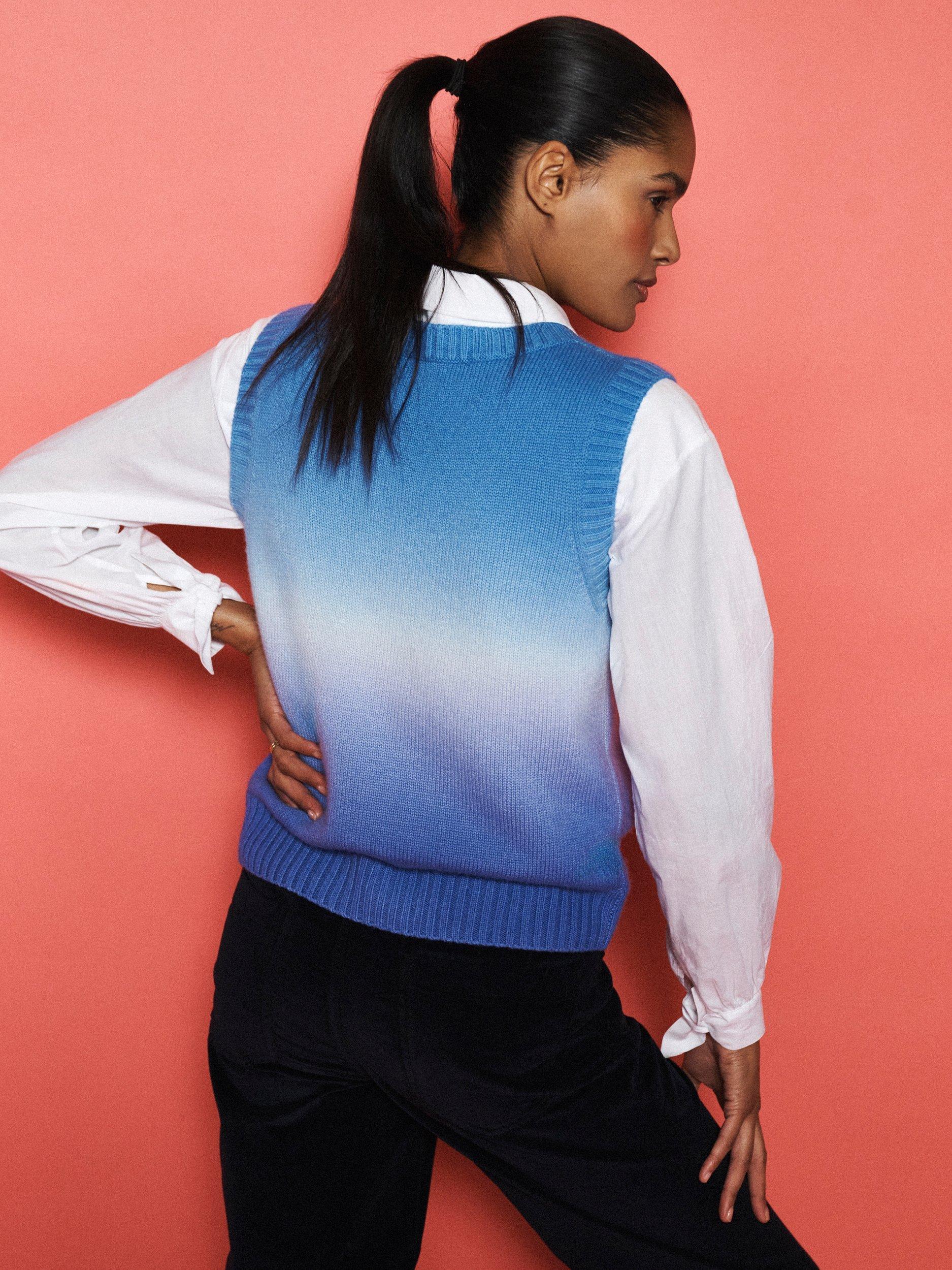 Product image 5 of 8, which shows NRBY x BOYD Dusk Ombre Wool Rich Tank Top, Blue/Multi, XS