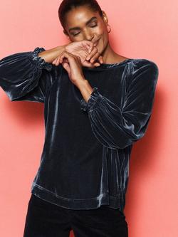 NRBY Daphne Velvet Top, Carbon - view 2, Carbon