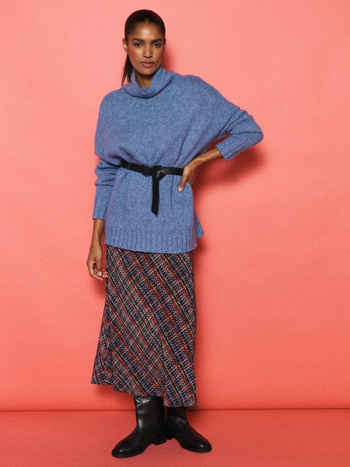 Product image 5 of 7, which shows NRBY X BOYD Cyd Tweed Pure Silk Skirt, Multi, M