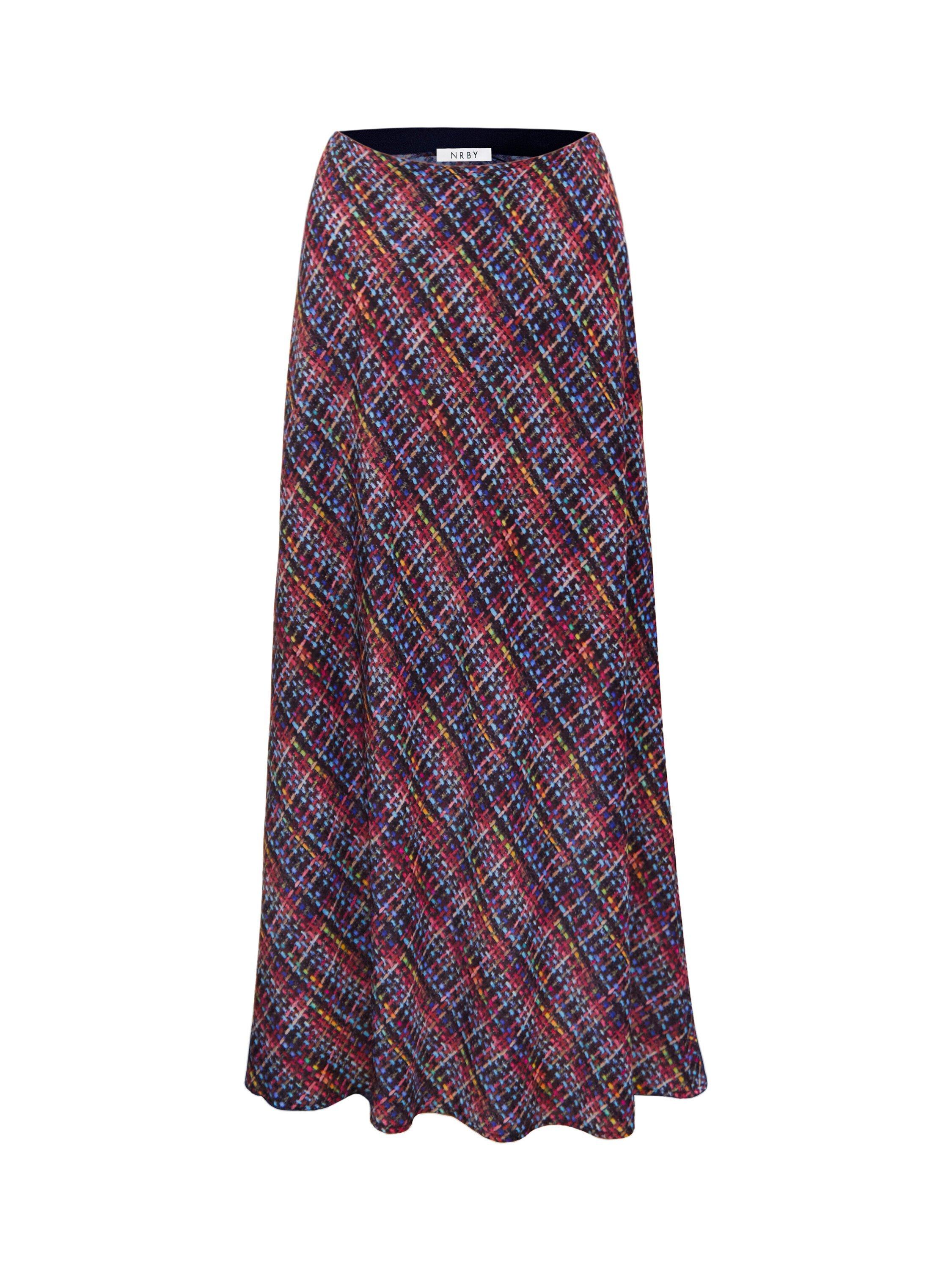 Product image 7 of 7, which shows NRBY X BOYD Cyd Tweed Pure Silk Skirt, Multi, M