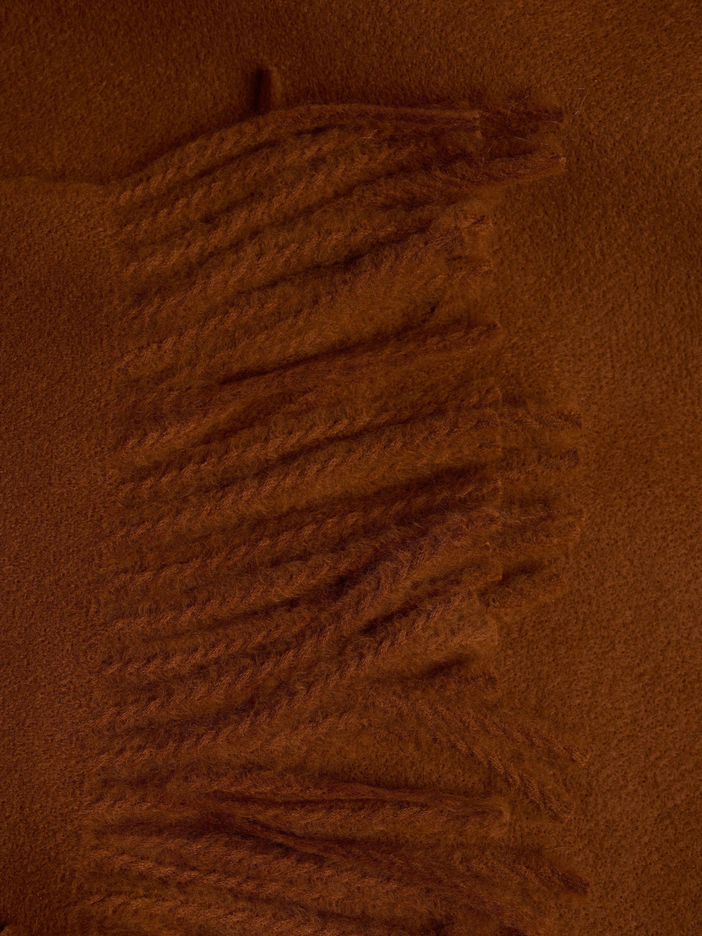 Product image 2 of 3, which shows Mango Sweet Fringed Scarf, Dark Brown, One Size