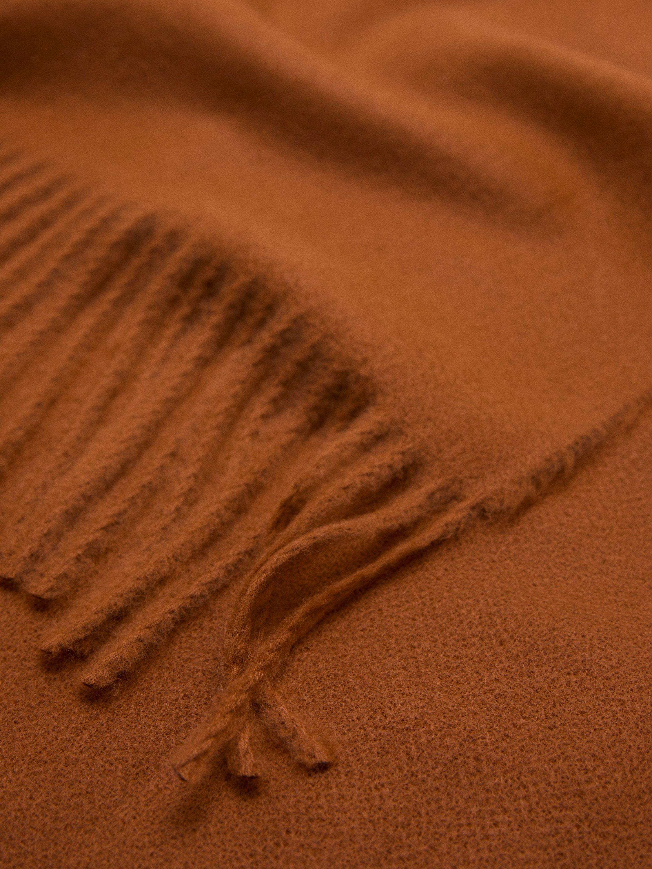 Product image 3 of 3, which shows Mango Sweet Fringed Scarf, Dark Brown, One Size