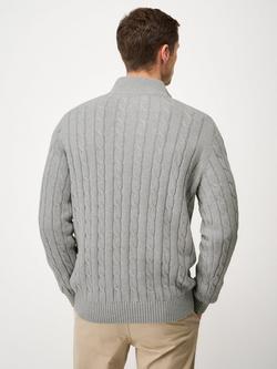 Crew Clothing Oarsman Cable Half Zip Jumper - view 2, Graphite Grey