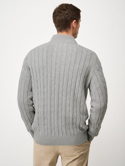 Crew Clothing Oarsman Cable Half Zip Jumper - view 2, Graphite Grey