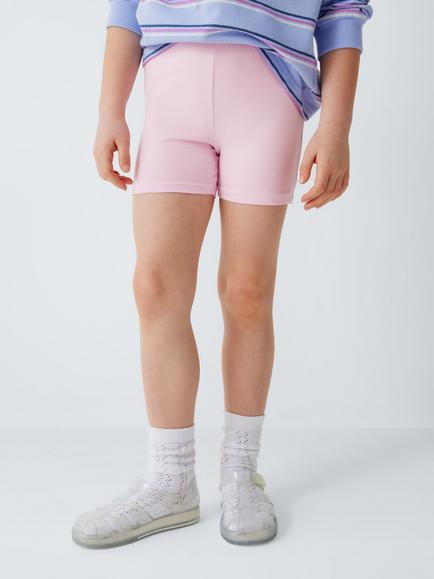 John Lewis Kids' Plain/Check Fruit Jersey Shorts, Pack of 3, Multi, Pink & Navy - view 2, Multi, Pink & Navy