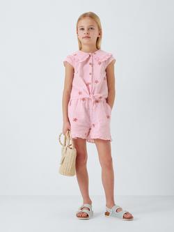 John Lewis Kids' Starfish Stripe Seersucker Shorts, Pink - view 2, Pink