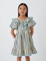 John Lewis Kids' Stripe Ruffle Dress, Multi