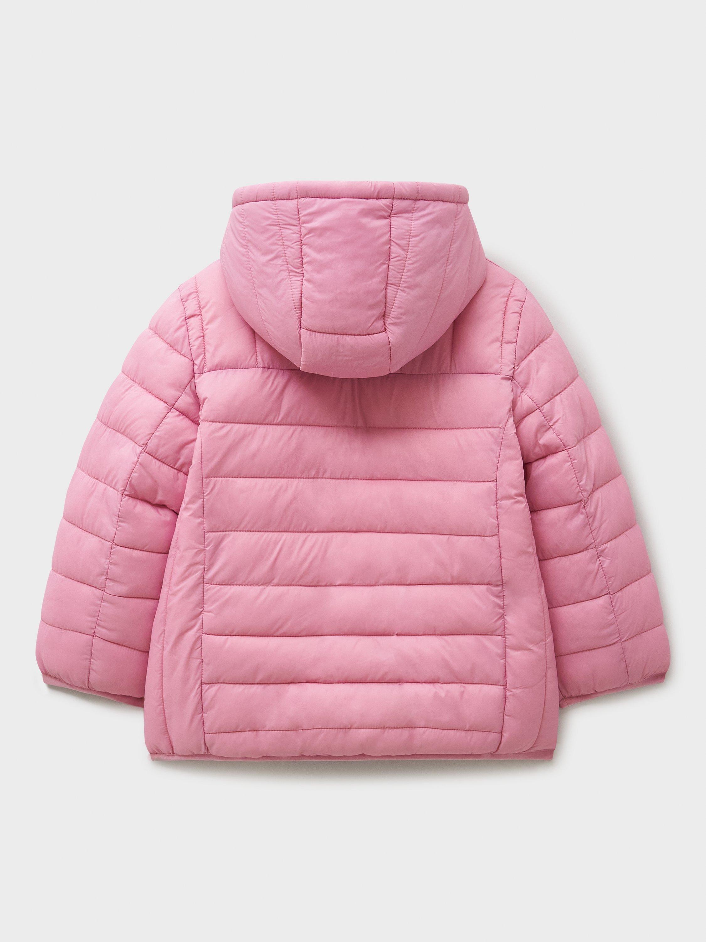 Product image 3 of 3, which shows Crew Clothing Kids' Lowther Reversible Puffer Jacket, Multi/Pink, 8-9 years