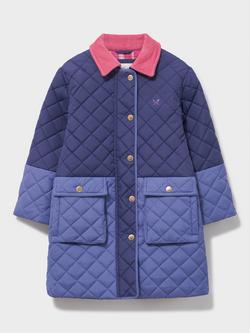 Crew Clothing Kids' Diamond-Quilted Coat, Light Blue, Light Blue