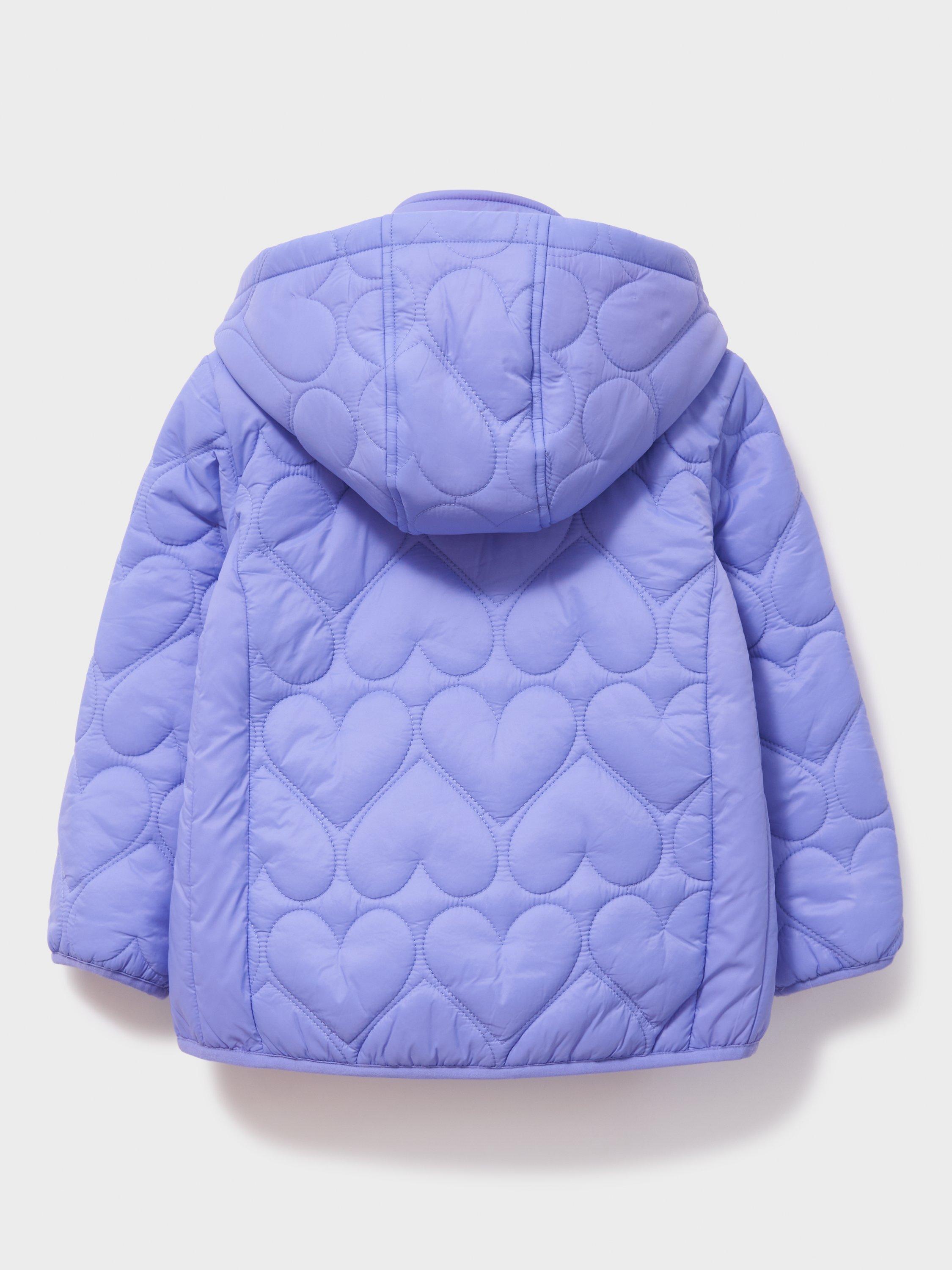 Product image 3 of 3, which shows Crew Clothing Kids' Heart-Quilted Jacket, Light Blue, 8-9 years