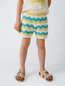 John Lewis Kids' Knit Wavy Stripe Shorts, Multi, Multi