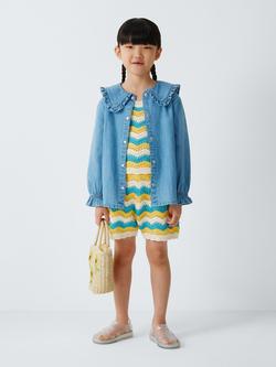 John Lewis Kids' Stripe Crochet Top, Multi - view 2, Multi