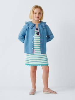 John Lewis Kids' Knit Stripe Seashell Dress, Multi - view 2, Multi