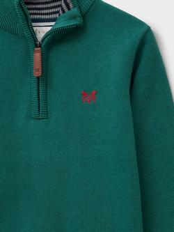 Crew Clothing Kids' Cotton Zip-Neck Jumper - view 2, Light Green