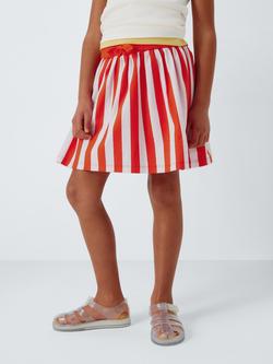 John Lewis Kids' Stripe Skorts, Pink, Red, Pink, Red