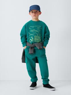John Lewis Kids' Cargo Joggers, Teal - view 2, Teal