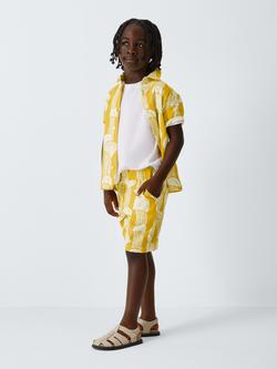 John Lewis Kids' Seashell Stripe Shorts, Beige/Khaki - view 2, Beige/Khaki