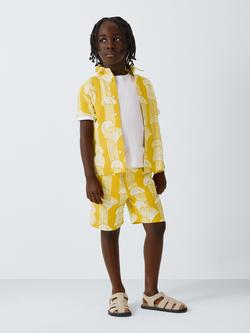 John Lewis Kids' Shell Stripe Shirt, Yellow Shells - view 2, Yellow Shells