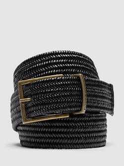 Rodd & Gunn Stirling Leather Stretch Belt, Nero