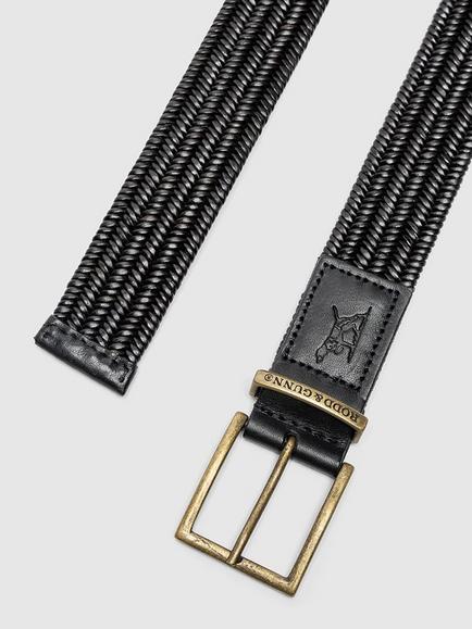 Rodd & Gunn Stirling Leather Stretch Belt - view 2, Nero