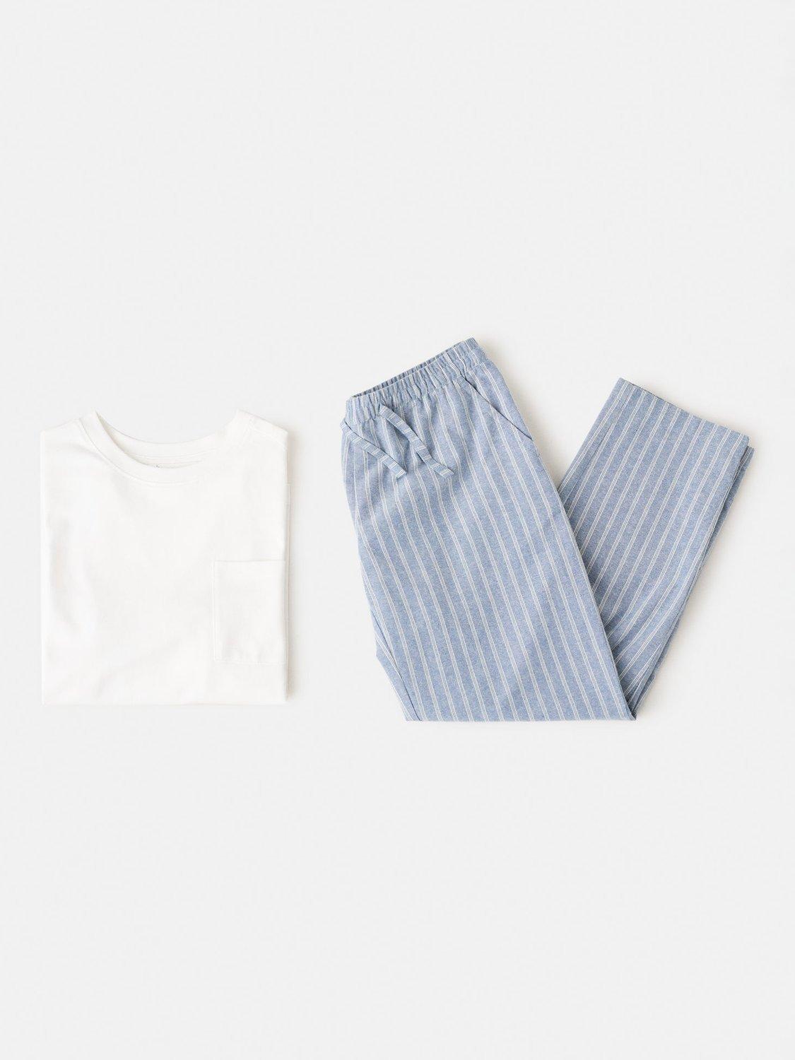 Product image 4 of 4, which shows Mango Kids' Snow Pure Cotton Long Sleeved Pyjama Set, Medium Blue, 11-12 years