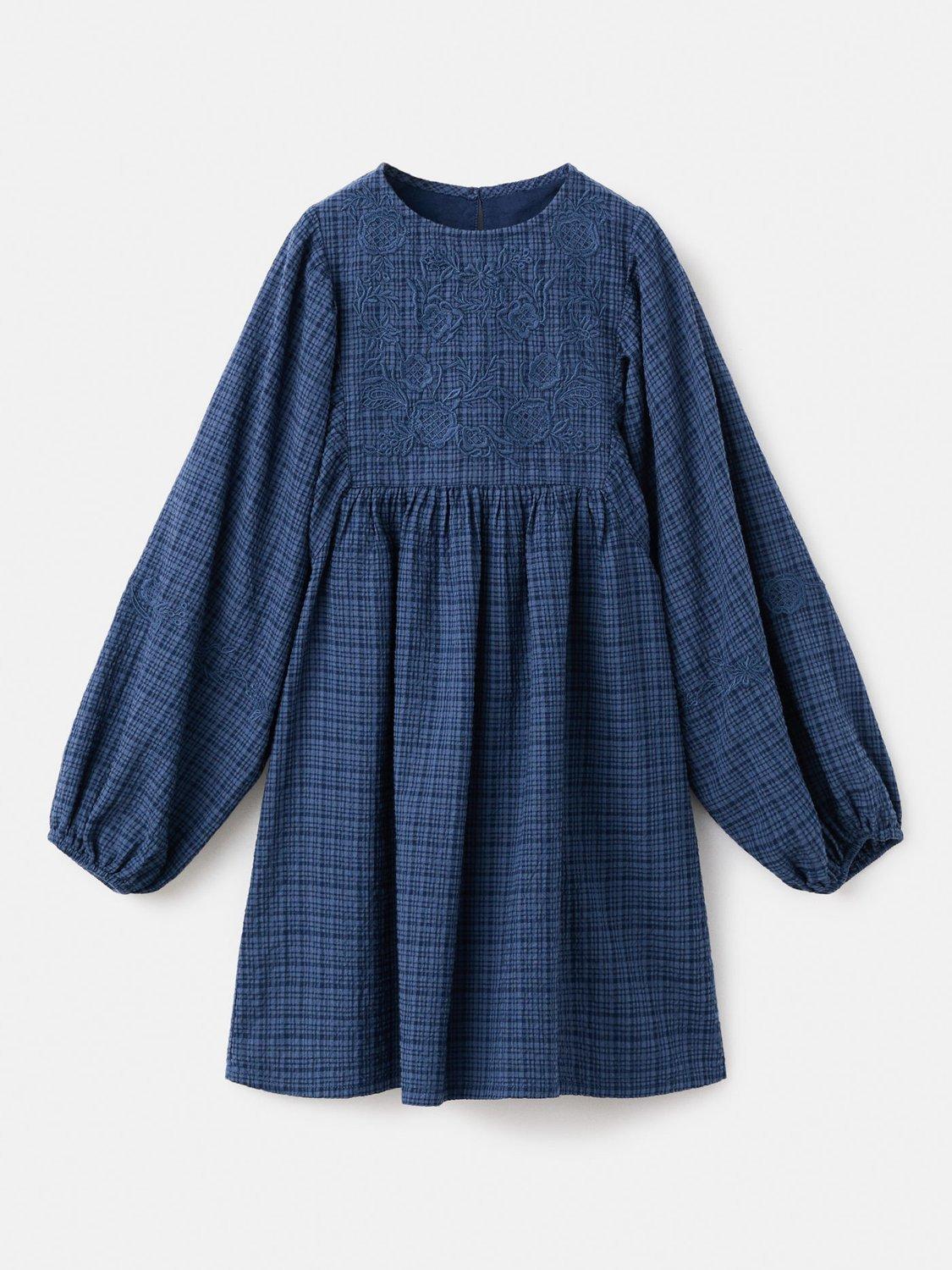 Product image 1 of 4, which shows Mango Kids' Mandy Dress, Navy, 6 years