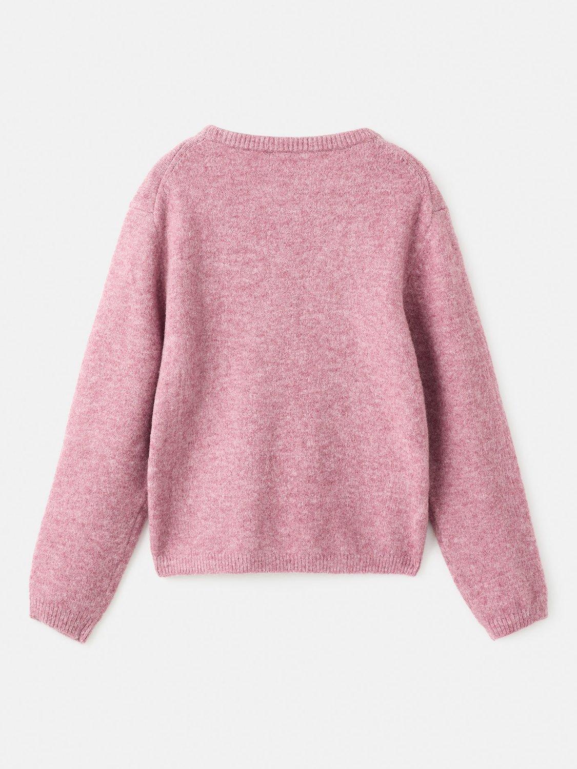 Product image 2 of 4, which shows Mango Kids' Agnes Round Neck Sweater, Pink, 5-6 years