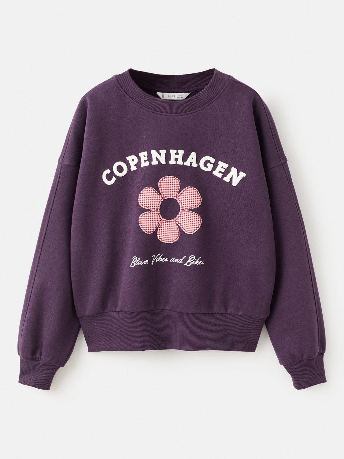 Product image 1 of 4, which shows Mango Kids' Copenhagen Sweatshirt, Dark Purple, 5-6 years
