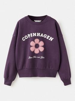 Mango Kids' Copenhagen Sweatshirt, Dark Purple, Dark Purple