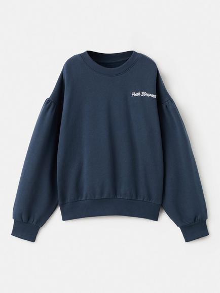 Mango Kids' Cotton Back Print Sweatshirt, Navy, Navy