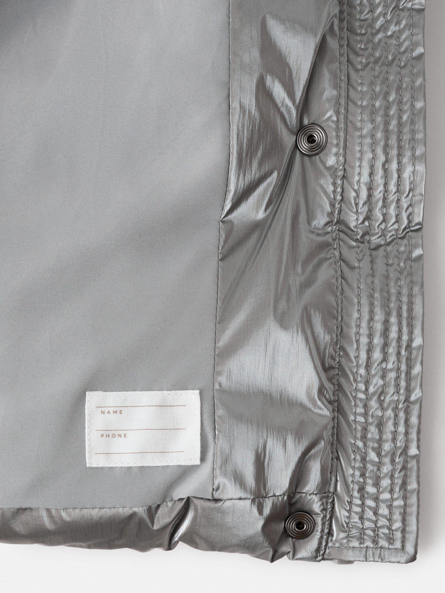 Product image 4 of 4, which shows Mango Kids' Marisa Quilted Puffer Coat, Silver, 7 years