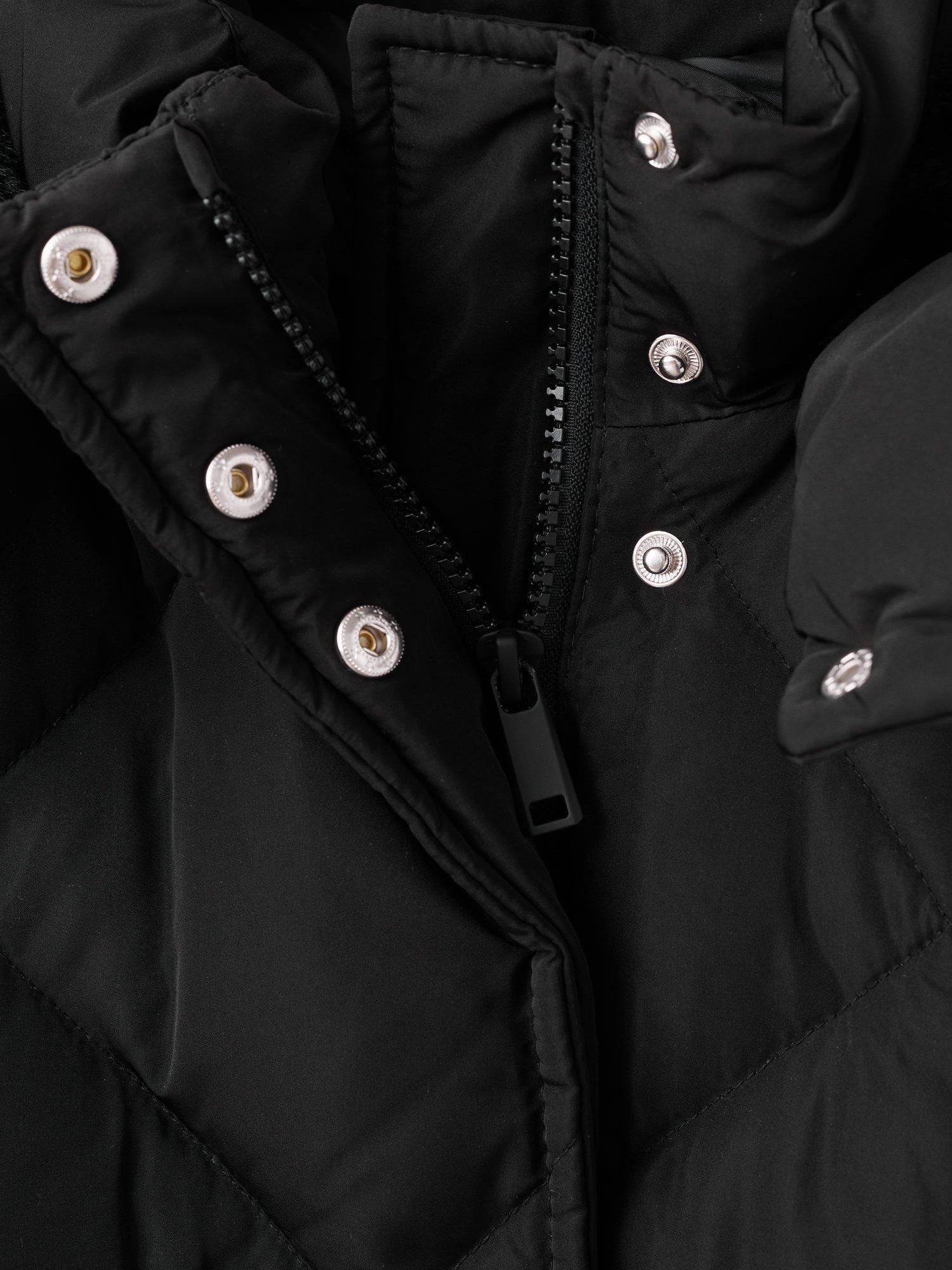 Product image 4 of 4, which shows Mango Kids' Pia Quilted Hooded Coat, Black, 10 years