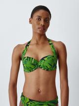 John Lewis Grenada Sling Bikini Top, Green Palm