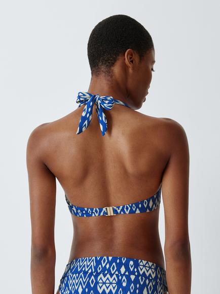 John Lewis Malay Ikat Underwired Sling Bikini Top, Navy Blue - view 2, Navy Blue