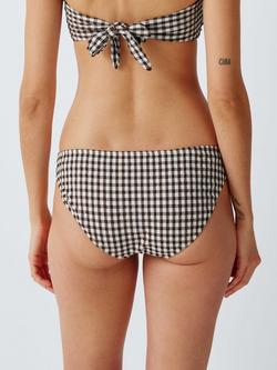 John Lewis Gingham Bikini Bottoms, Chocolate - view 2, Chocolate