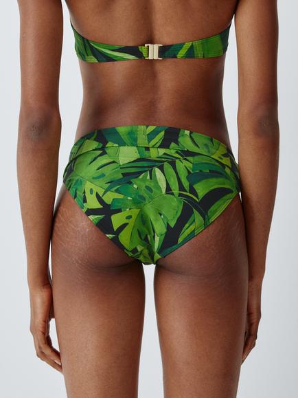John Lewis Grenada Slim Fold Over Bikini Bottoms, Green Palm - view 2, Green Palm