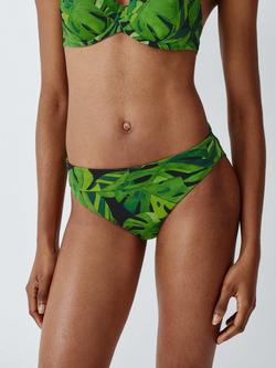 John Lewis Grenada Fold Over Bikini Bottoms, Green Palm, Green Palm
