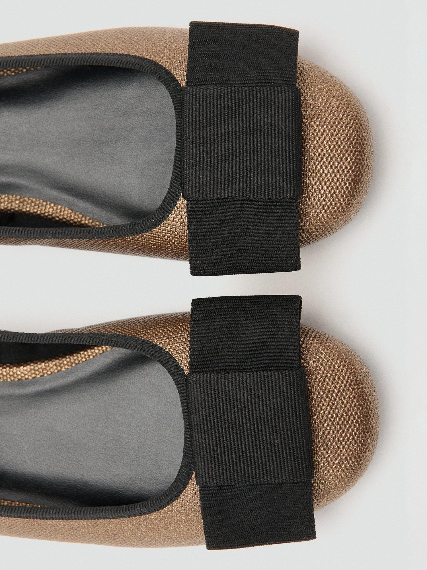 Product image 3 of 5, which shows Mango Kids' Yas Shimmer Ballet Flats, Gold, 12.5 Jnr