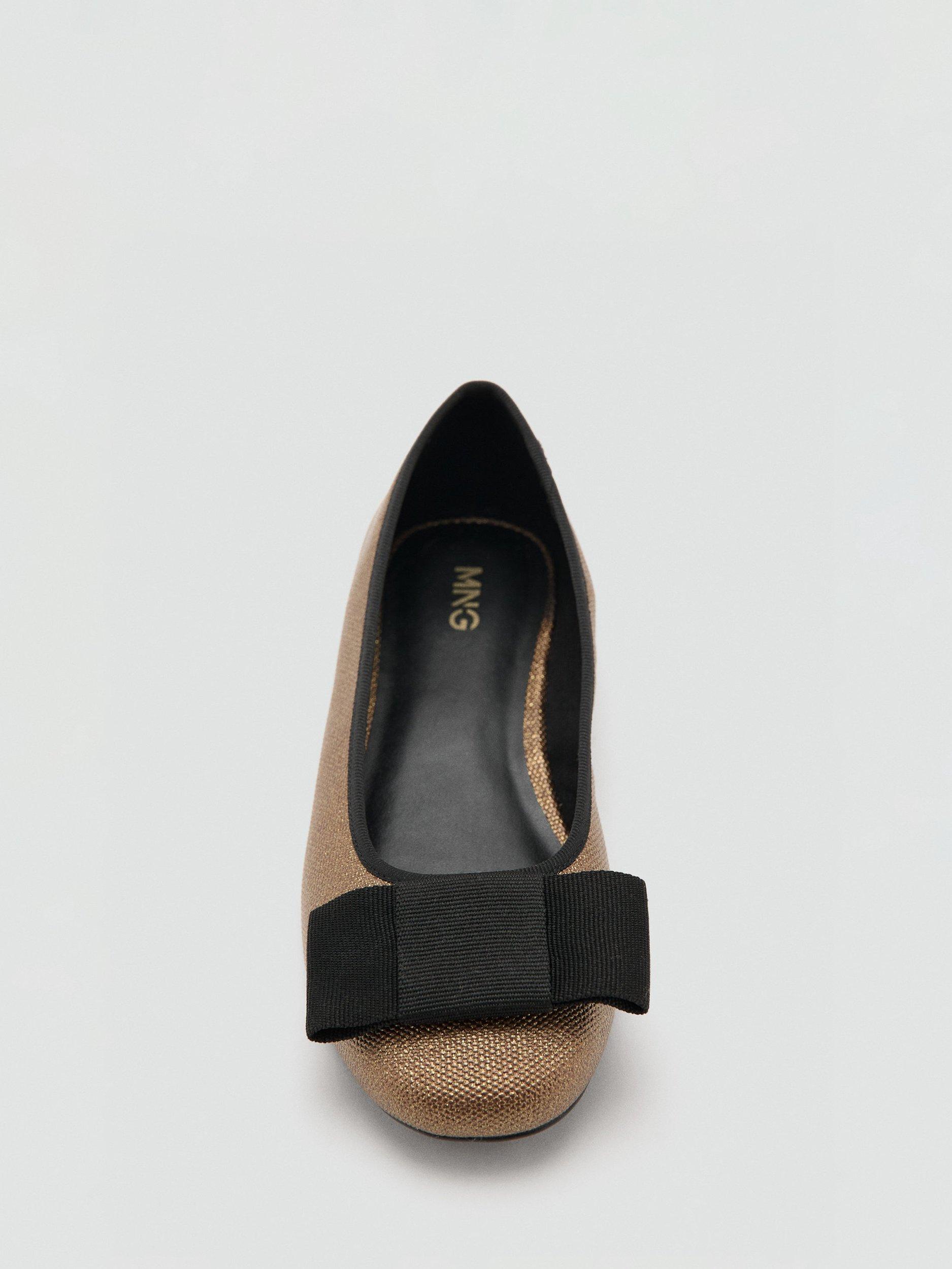 Product image 5 of 5, which shows Mango Kids' Yas Shimmer Ballet Flats, Gold, 12.5 Jnr