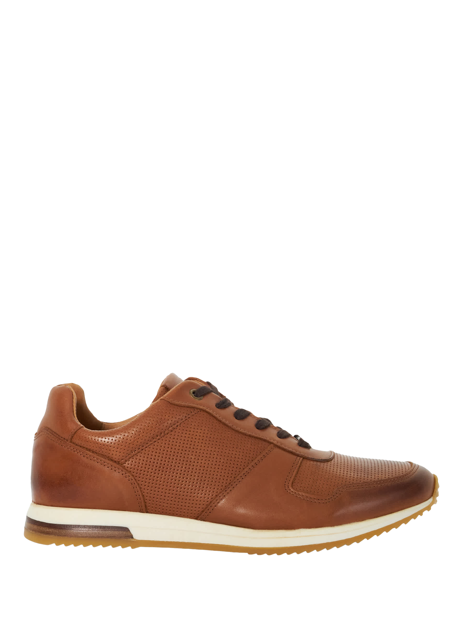 Product image 1 of 5, which shows Dune London Trilogy Suede Wide Fit Trainers, Tan, EU40