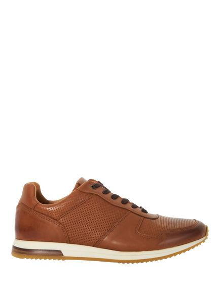 Dune London Trilogy Suede Wide Fit Trainers, Tan