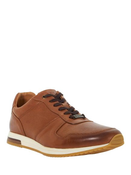 Dune London Trilogy Suede Wide Fit Trainers - view 2, Tan