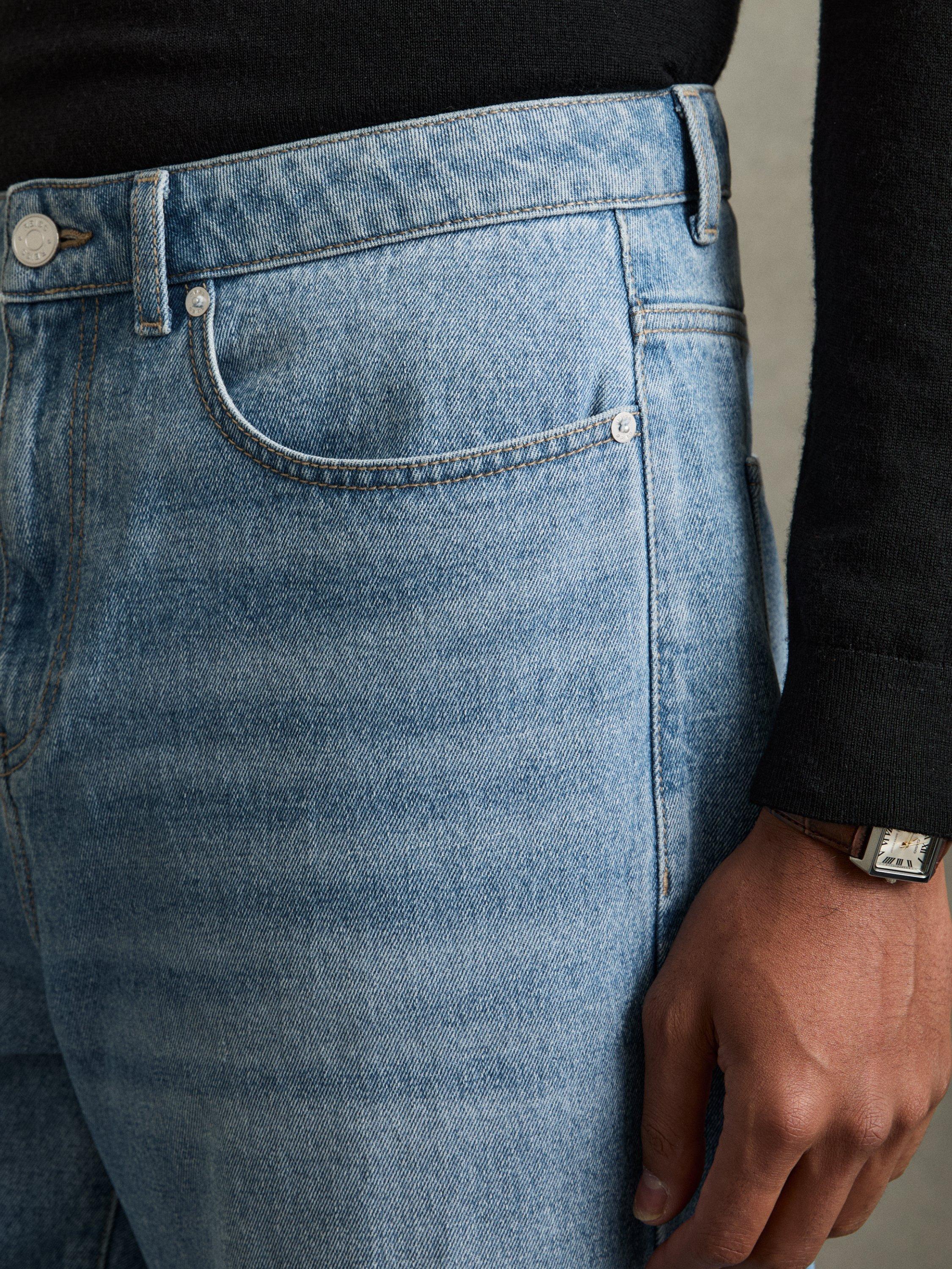 Product image 5 of 5, which shows Mango Broadway Mid Rise Loose-Cut Denim Jeans , Light Blue, 28